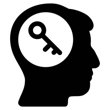 Beyin anahtar düz simgesi