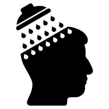 Beyin duş düz simgesi