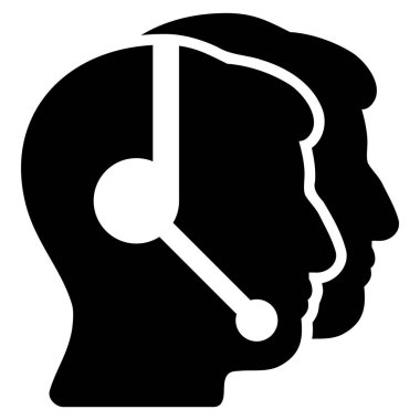 Çağrı merkezi operatörleri düz simgesi