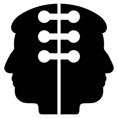 Çift kafa arabirimi düz simgesi