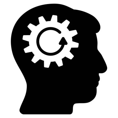 Kafa dişli döndürme düz simgesi