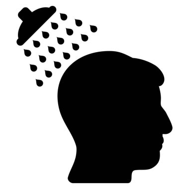 Kafa duş düz simgesi