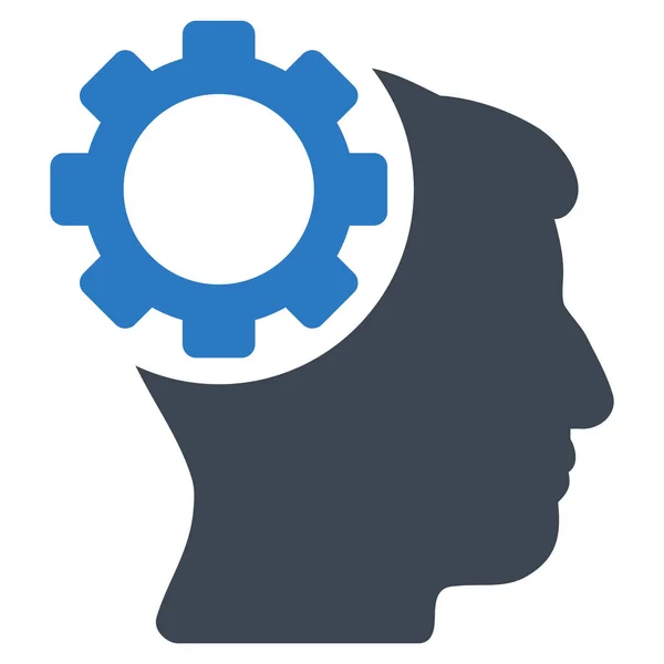 Ícone plano de engrenagem cerebral —  Vetores de Stock