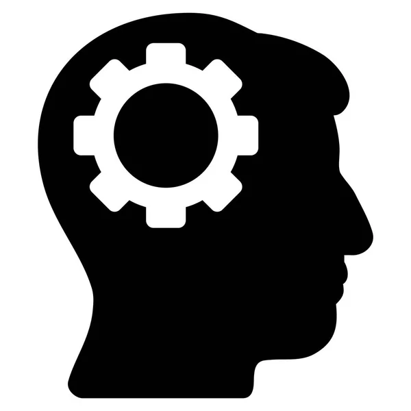 Brain Gear Flat Icon — Stock Vector