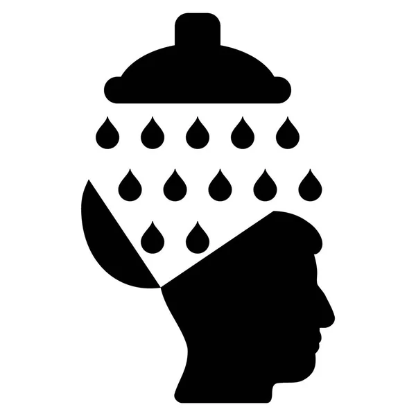 Icône plate de douche de cerveau ouvert — Image vectorielle