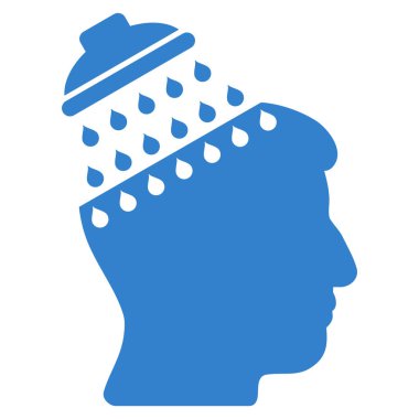 Beyin duş düz simgesi