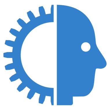 Cyborg kafa düz simgesi