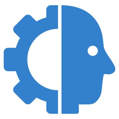 Cyborg kafa düz simgesi