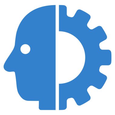 Cyborg kafa düz simgesi