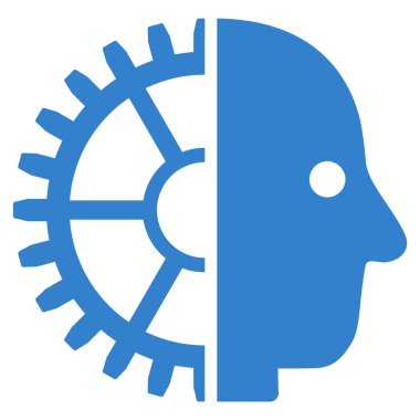 Cyborg kafa düz simgesi