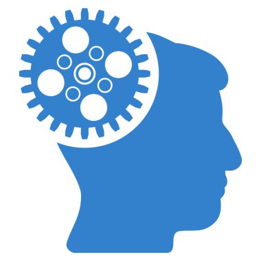 Kafa Gearwheel düz simgesi