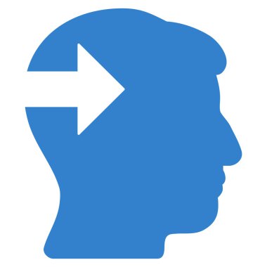 Baş eklenti ok düz simgesi