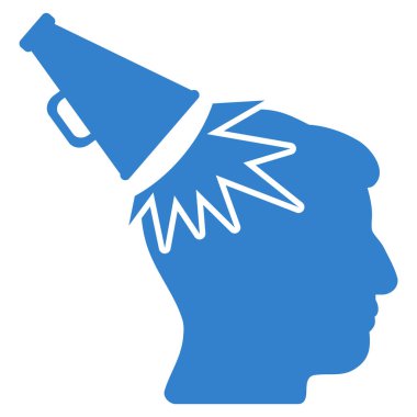 Megafon etkisi kafa düz simgesi