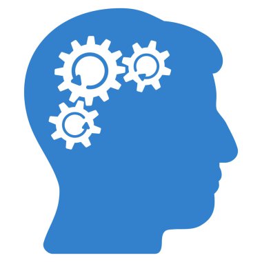 Zihin dişli döndürme düz simgesi