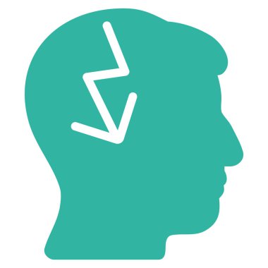 Beyin elektrik Strike düz simgesini