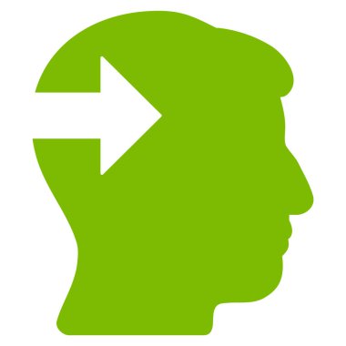 Baş eklenti ok düz simgesi