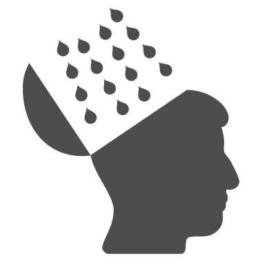 Beyin duş düz simgesi