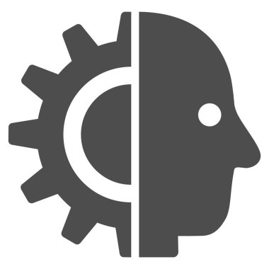 Cyborg kafa düz simgesi