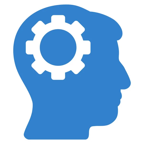 Ícone plano de engrenagem cerebral —  Vetores de Stock