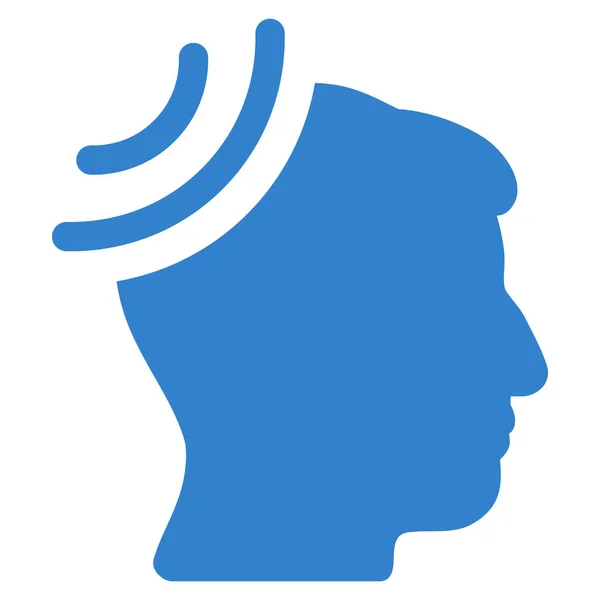 Réception radio Cerveau Icône plate — Image vectorielle