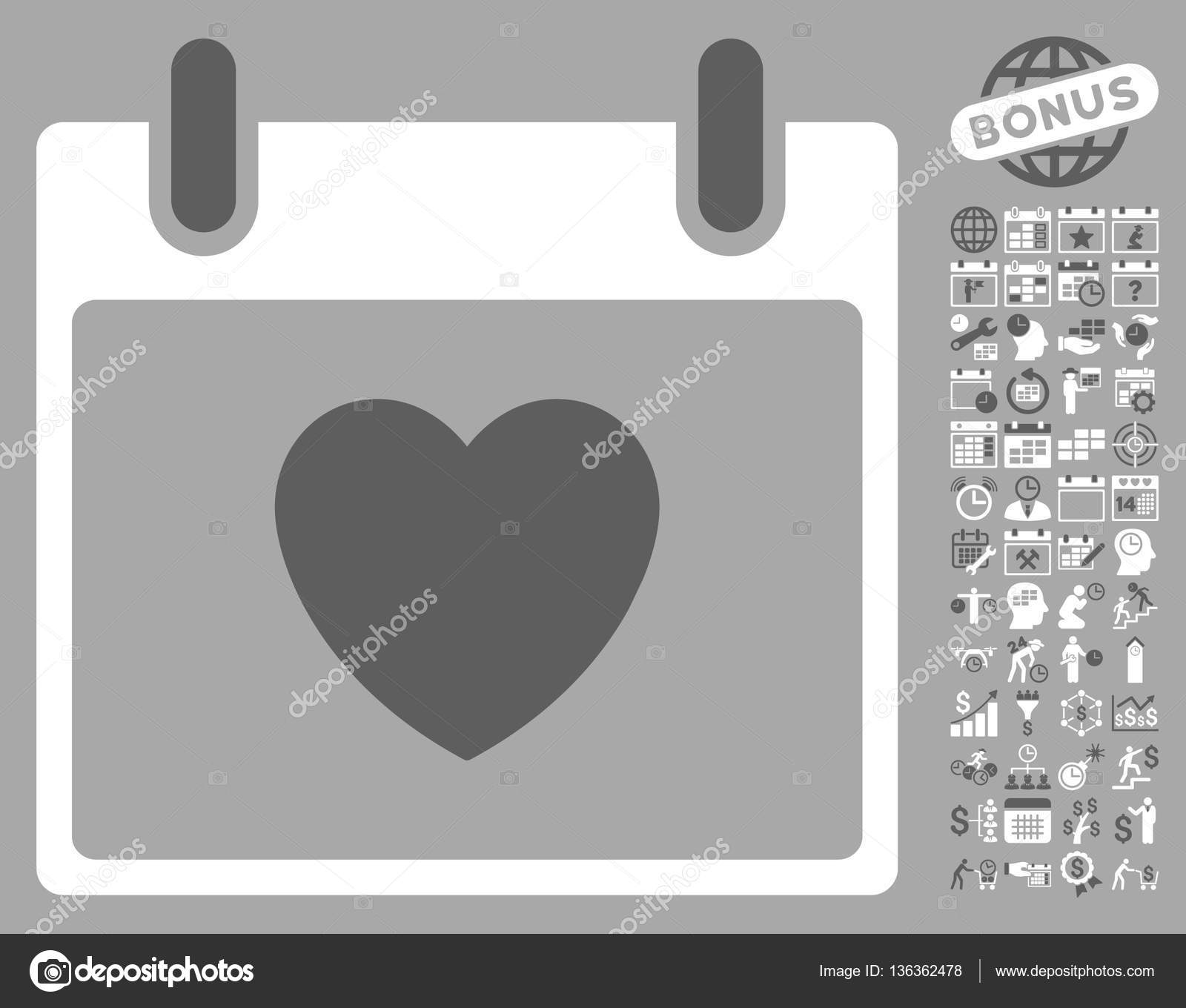 Download Favourite Heart Calendar Day Flat Vector Icon with Bonus ...