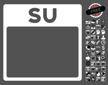 Pazar Bonus ile sayfa düz vektör simge takvim