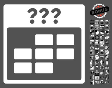 Bonus ile bilinmeyen ay takvimi kılavuz düz vektör simgesi