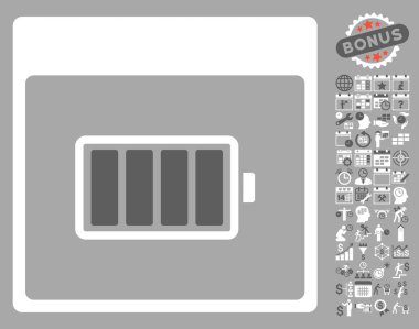 Pil takvim sayfa düz vektör simgesi Bonus ile