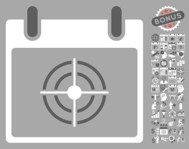 Bullseye takvim gün düz vektör simge Bonus ile