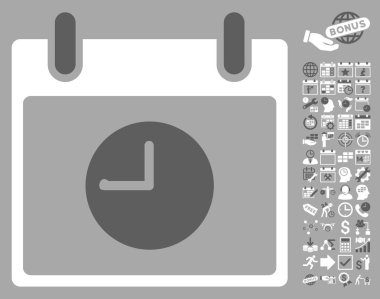 Saat takvim gün düz vektör simgesi Bonus ile