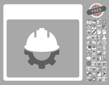 Bonus ile Geliştirme takvim sayfa düz vektör simgesi