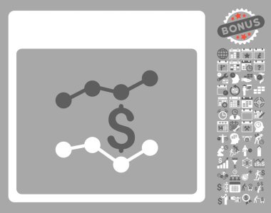 Mali çizelgeleri ile Bonus sayfa düz vektör simge takvim