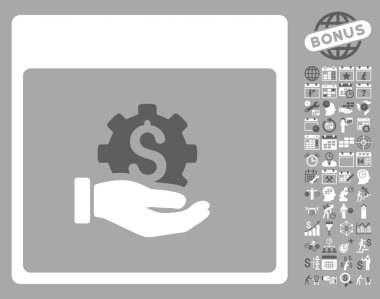 Finansal kalkınma el takvim sayfa düz vektör simgesi Bonus ile