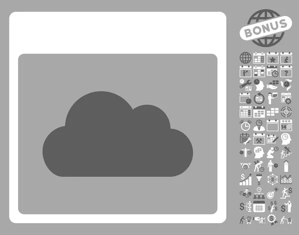 Pagina Calendario nuvole Icona vettoriale piatta con bonus — Vettoriale Stock
