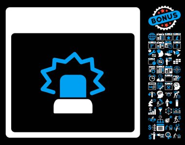 Bonus ile uyarı takvim sayfa düz vektör simgesi