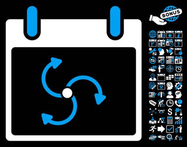 Siklon takvim gün düz vektör simge Bonus ile