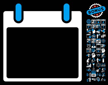 Boş Takvim yaprak düz vektör simge Bonus ile