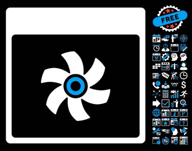 Bonus ile fan takvim sayfa düz vektör simgesi