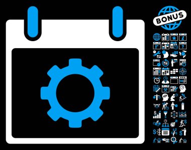 Vites seçenekleri takvim gün düz vektör simgesi Bonus ile