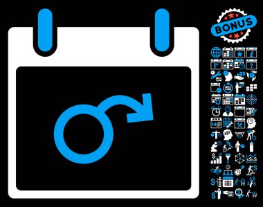 İktidarsızlık takvim gün düz vektör simge Bonus ile