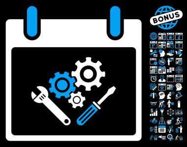 Araç Araçlar takvim gün düz vektör simgesi Bonus ile