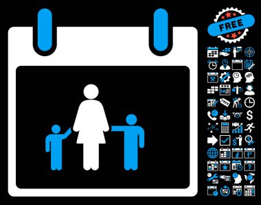 Bonus ile anne takvim günü düz vektör simgesi