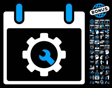 Seçenekleri araçlar takvim gün düz vektör simgesi Bonus ile