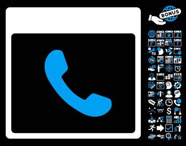 Bonus ile telefon takvimi sayfa düz vektör simgesi