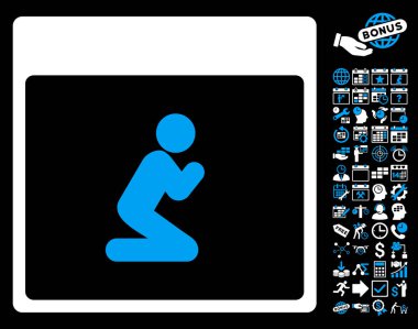 Kişi takvim sayfa düz vektör simge Bonus ile dua