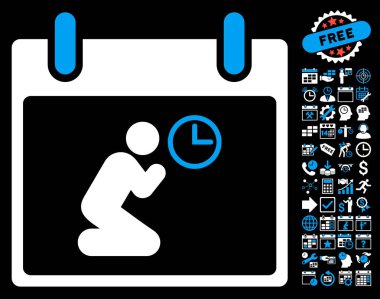 Saat takvim gün düz vektör simge Bonus ile dua