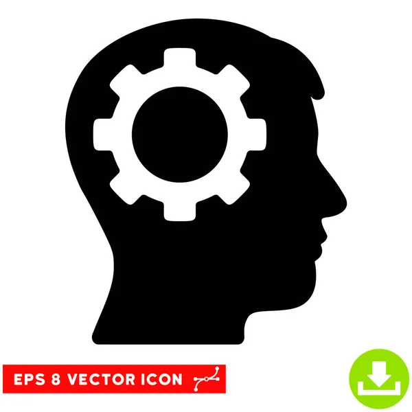 Intellect Gear Vector Eps Icon — Stock Vector