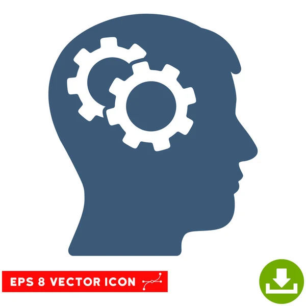 Intellect Gears Vector Eps Icon — Stock Vector