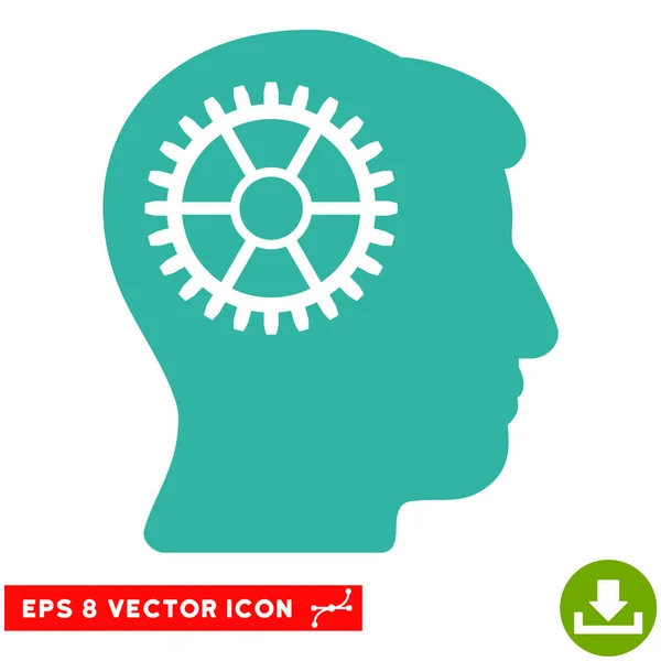 Intellect Cog Vector Eps Icon — Stock Vector