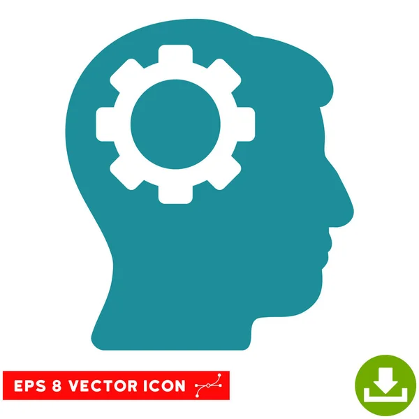 Brain Gear Vector Eps Icon — Stock Vector